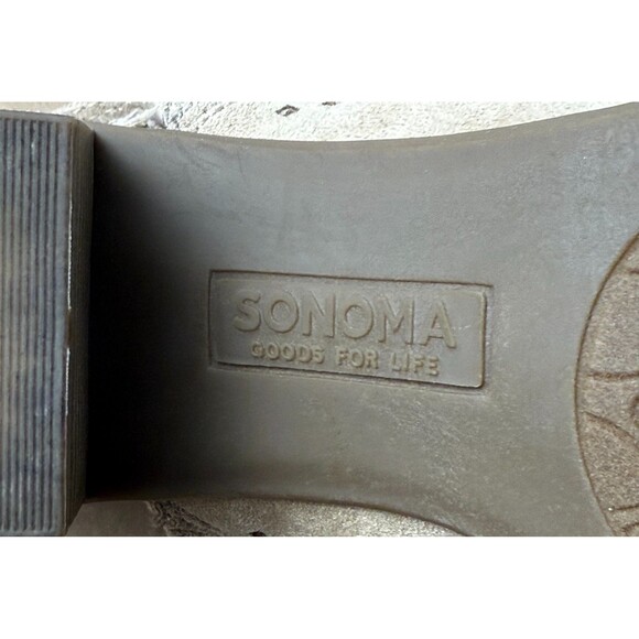 Sonoma Open Toe Pierced Sandals 8 Beige Block Heel Ankle Straps Vitalize Shoes - Picture 9 of 9